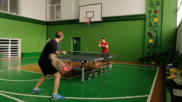 Настільний теніс. Вправа топ-спін/блок
