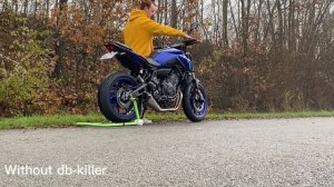 YAMAHA MT07 2022 MIVV DELTA RACE EXHAUST WITH VS WITHOUT DB KILLER SOUND TEST