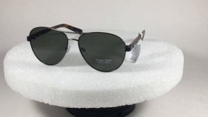 Calvin Klein R363S 071 Aviator Pilot Sunglasses Brown Tortoise / Gunmetal With Green Lens