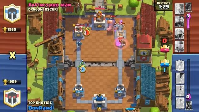 Virada incrivel 4 de vida torre do Rei clash royale