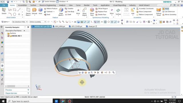 Siemens Nx12 part design basic tutorial смотреть онлайн