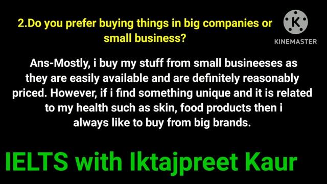 Small Business Speaking Part 1||Introductory Topic with answers #ielts #ieltswithiktajpreetkaur