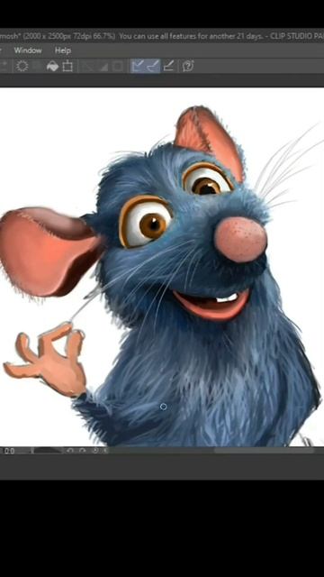 Digital painting | Character Design | RATATOUILLE Chef Mouse | Short Video #shorts