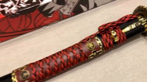 Вакидзаси "Шиматцу" Симадзу премиум, Wakizashi Shimazu wooden red tsuka red scabbard Art Gladius 125