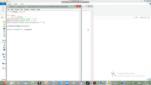 Integral numerik berbasis metode simpson menggunakan python