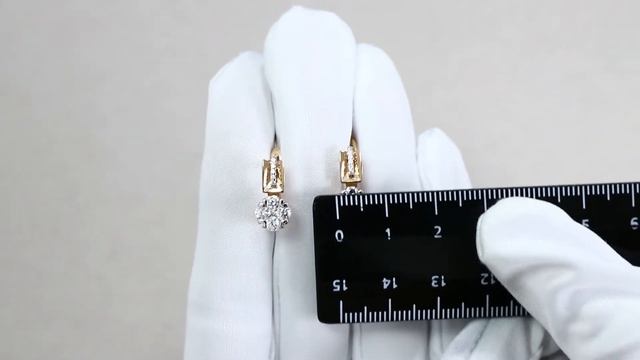 Золотые серьги AQUAMARINE с фианитом 46942А смотреть онлайн