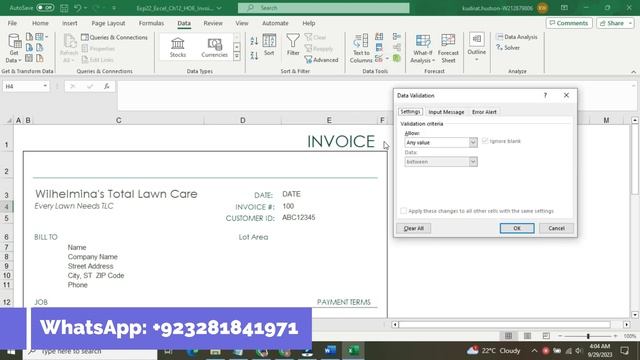 Exp22_Excel_Ch12_HOE - Invoice 1.0 | Exp22 Excel Ch12 HOE Invoice 1.0