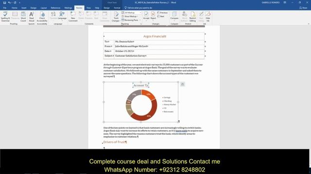 Shelly Cashman Word 2019 |  SAM Project 1a | Module 8 | SC_WD19_8a | Argos Financial