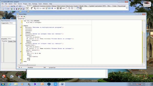 Pascal tutorials Ex2: Write a program that multiply two numbers without the multiplication