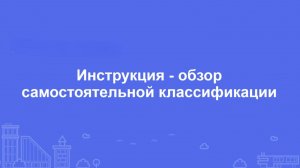 Инструкция- обзор самостоятельной классификации