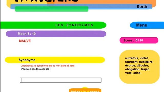 урок французского языка = Imagiers = Les synonymes #5