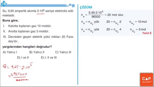 Çap Yayınları Kimya - Kimya ve Elektrik  - Sayfa 68 - ÖSYM Tarzı Sorular ve Çözümleri