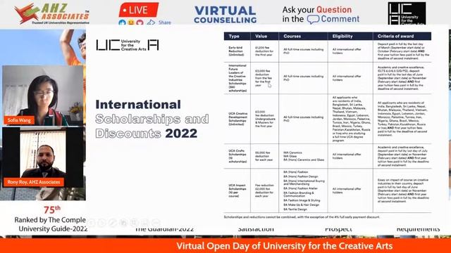 University for the Creative Arts Virtual Open Day & 1-1 Zoom Counselling Session смотреть онлайн