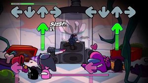 АмонгАС в FNF!Неизвестное страдание 🎶 (FNF Неизвестное страдание V3, но в сером и розовом цвете)