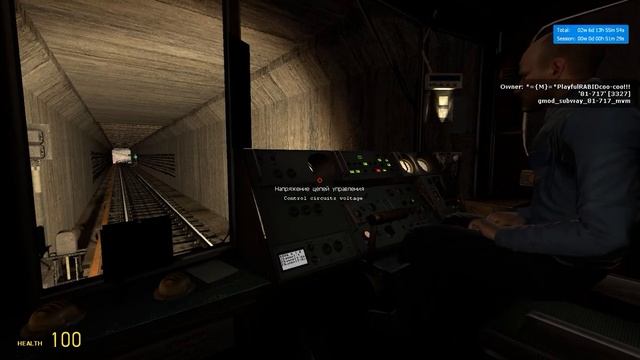 G.Mod - Metrostroi: Б50:Сход при отправлении с Октябрьской. Колёсная пара, вошла внутрь тележки.
