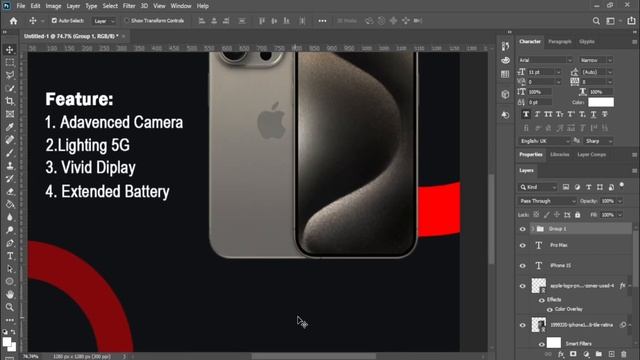 iPhone 15 Brand Poster Design in Photoshop Tutorial | iPhone 15 | RK GRAPHIC