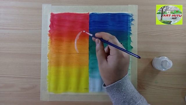 Easy Poster Color Painting Ideas - Day and Night Painting - Easy Painting for Beginners /#68