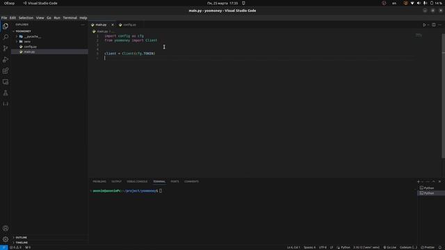 Yoomoney + Python. Как подключить оплату юмани к пайтон программе?