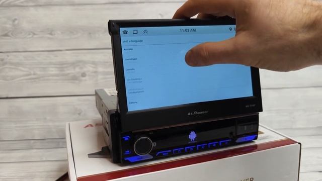 Выдвижная Андроид магнитола Pioneer 7707 Меняем язык меню с Английского на Русский смотреть онлайн
