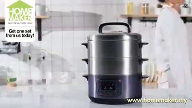 1500W Multi-functional Large Capacity Stainless Steel 3-tier Programmable Timer Food Steamer