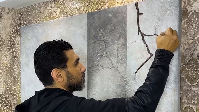 Your creativity starts here： Create a stunning wall mural with putty, step by step ✨＂