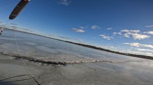 Сноукайтинг. Голый лëд.