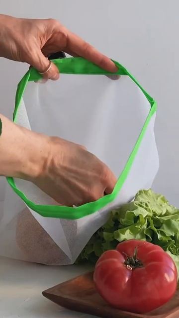 Многоразовые сетчатые мешки для покупки и хранения фруктов и овощей. смотреть онлайн