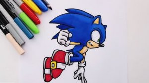 Как нарисовать СОНИКА, ( SONIC ) сражающегося в воздухе