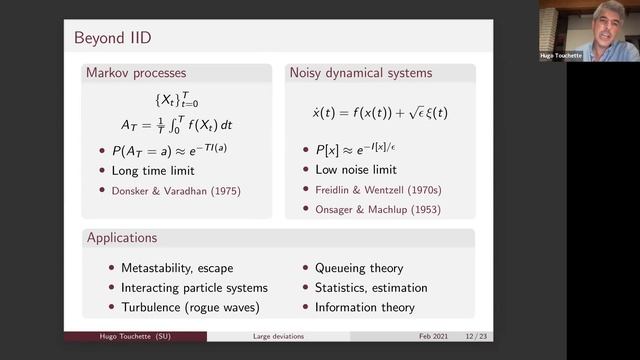 Large deviation theory: From physics to mathematics and back (Hugo Touchette) смотреть онлайн