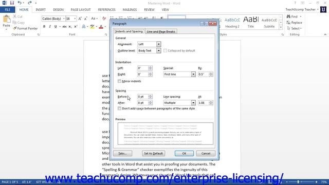 Microsoft Office Word 2013 Tutorial Formatting Paragraphs 6.3 Employee Group Training