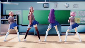 [Doki Doki Literature Club MMD RTX ON +Video DL] Bla Bla Bla - Gigi d'Agostino