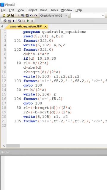 포트란, 2차 방정식, quadratic equations смотреть онлайн