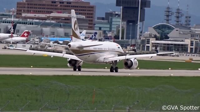 [FullHD] Reliance Industries Airbus A319CJ landing at Geneva/GVA/LSGG