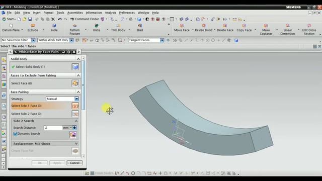 Learn Siemens NX : Part 35 : Surfacing || Ribbon Builder & Midsurface command смотреть онлайн