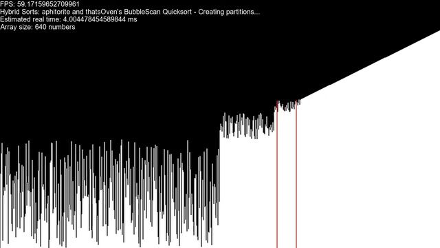 BubbleScan Quicksort - Sorting algorithm visualization using SortTheater