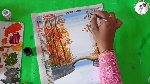 How to draw easy and beautiful nature painting with poster colour || Pallavi Drawing Academy ||
