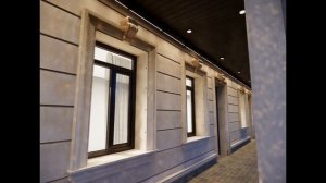 Гараж на 6 машин. Подсветка фасада здания