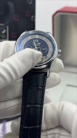 Часы Omega механические с автоподзаводом с хронографом с кожаным ремешком