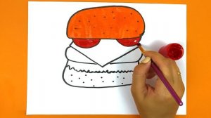 Как нарисовать гамбургер