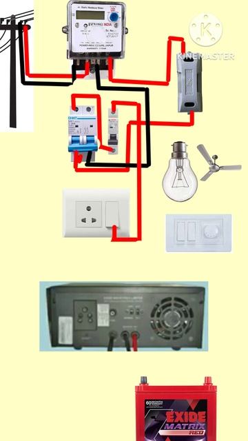 house 🏠wiring connection | how to connect inverter in house wiring💯 #electrician #shorts #shortvide