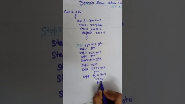 Three Address Code(switch case)in compiler design