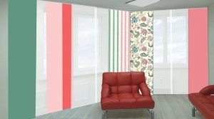 Японские панели в оформлении гостиной. Таймлапс процесса визуализации