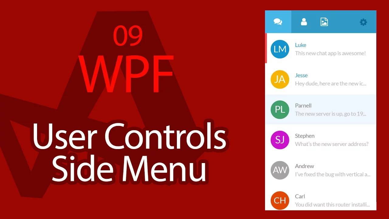 C# WPF UI Tutorials： 09 - User Controls Side Menu Content