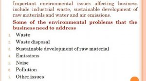 MANAGEMENT CONCEPTS AND PRINCIPLES- ENVIRONMENTAL ISSUES IN BUSINESS