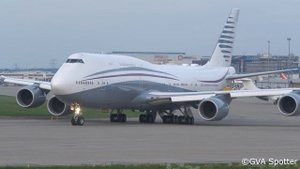 4K | Qatar Amiri Boeing 747-8(BBJ) A7-HBJ landing & takeoff at Geneva/GVA/LSGG