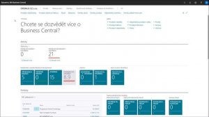 Základní ovládání Dynamics 365 Business Central