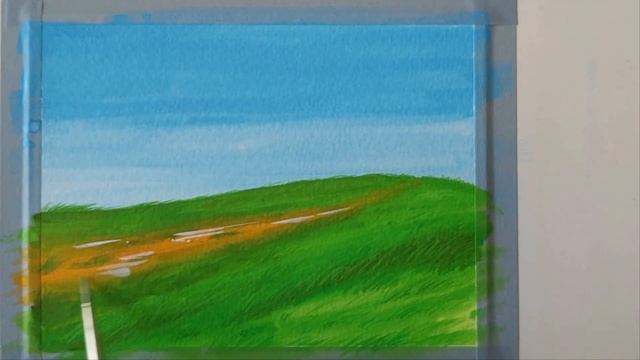 How to Paint a Simple Landscape with Poster Color / #90