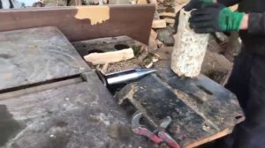 Стационарная циркулярная пила и 55-й двухзаходный конус 230 мм от oDrova.ru в работе!