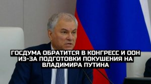 Госдума обратится в конгресс и ООН из-за подготовки покушения на Владимира Путина