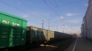 Электровозы ВЛ10УК-051 + 004 СМЕТ с грузовым поездом, станция Рязань-1.